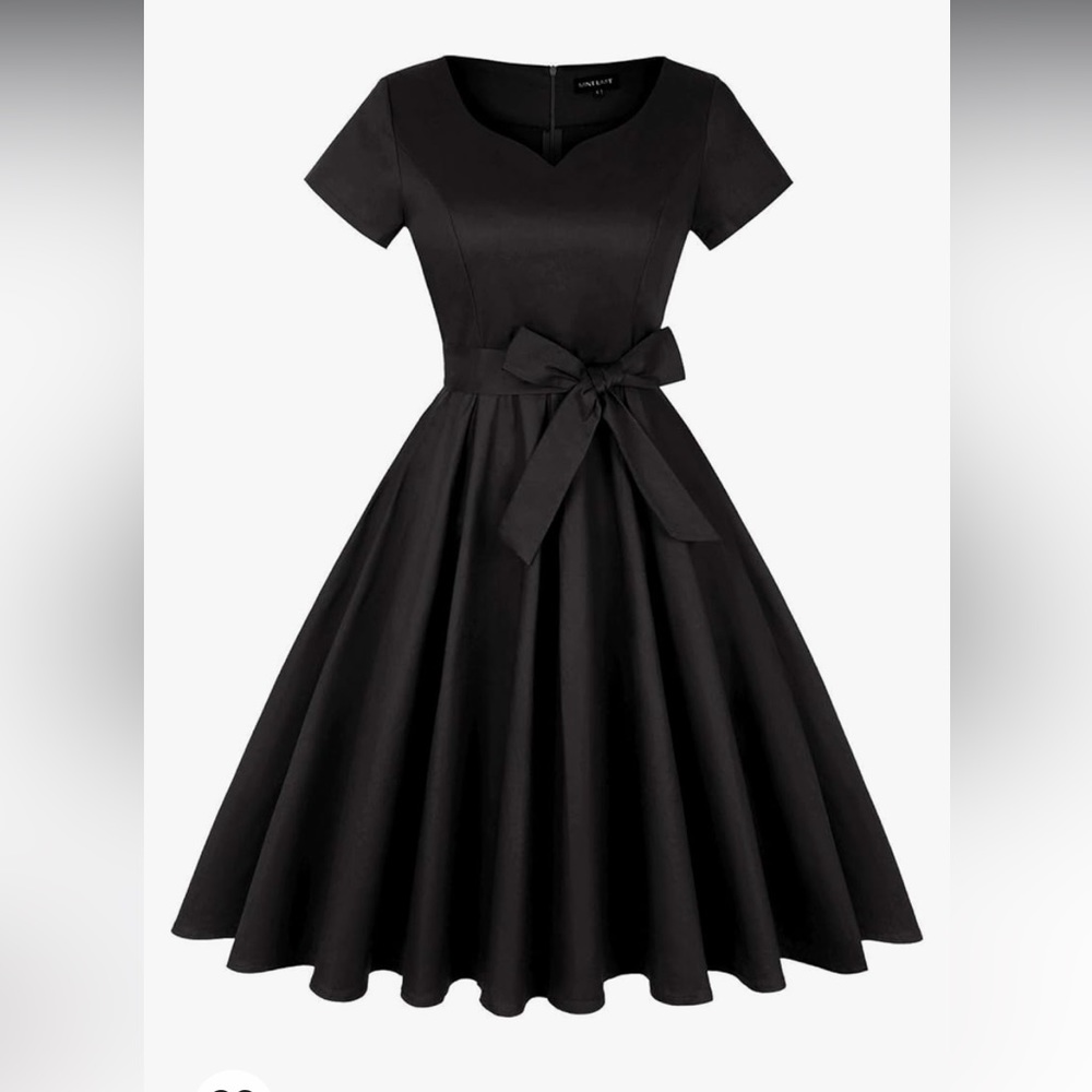 Women's 1950s Retro Vintage Rockabilly Sweetheart Cocktail Dress with Pockets